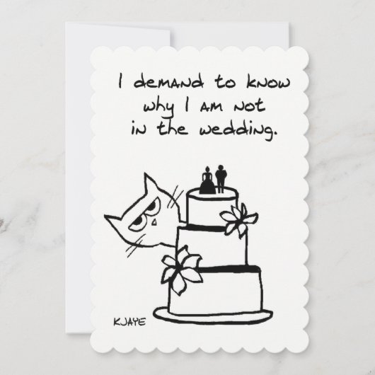 猫好きのためのおもしろいなウェディングシャワーの招待状 招待状 (正面)