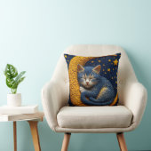 🌙 猫好きのためのかわいい寝猫と月のインテリア 🌕 クッション (椅子)