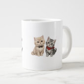 猫好きのためのかわいい猫キャンドル ジャンボコーヒーマグカップ (正面右)