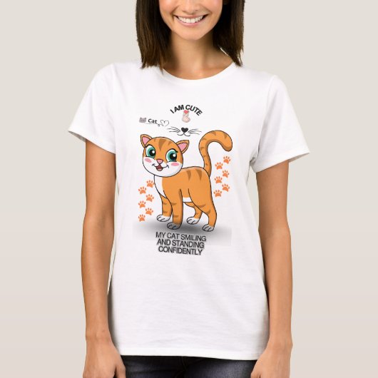猫好きのためのかわいいTシャツ Tシャツ (正面)
