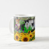 猫好きのためのひまわりと猫 コーヒーマグカップ (正面左)