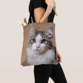 猫好きのためのオリジナルフォト トートバッグ (クローズアップ)