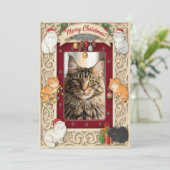 猫好きのためのカスタマイズ可能なクリスマスカード  シーズンカード (スタンド正面)