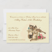 猫好きのためのカスタマイズ可能な誕生日の招待状 招待状 (正面)