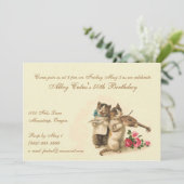 猫好きのためのカスタマイズ可能な誕生日の招待状 招待状 (スタンド正面)