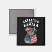 猫好きのためのカマラ・ハリス猫婦人選挙 マグネット (正面/裏面)