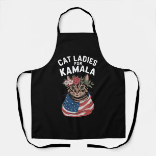 猫好きのためのカマラ・ハリス選挙 猫好き大統領 エプロン