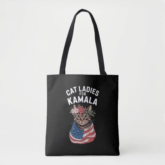 猫好きのためのカマラ・ハリス選挙 猫好き大統領 トートバッグ (正面)