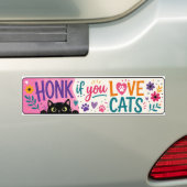 猫好きのためのカラフルなクラクション ステッカー (車上)
