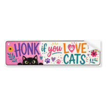 猫好きのためのカラフルなクラクション ステッカー