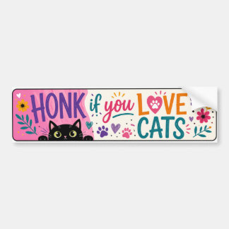 猫好きのためのカラフルなクラクション ステッカー