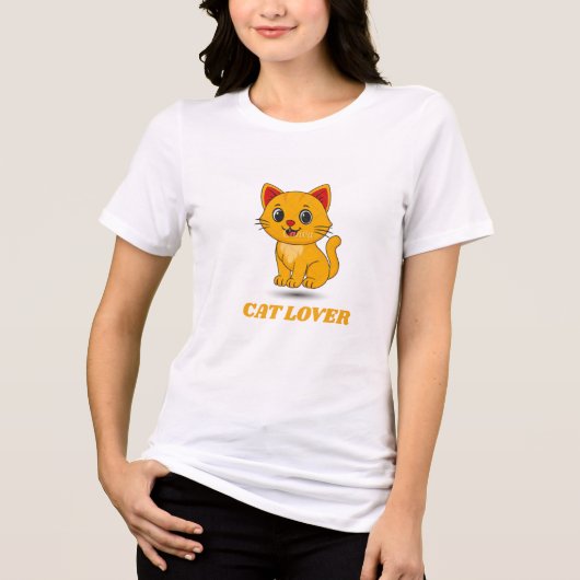 猫好きのためのキュートな猫Tシャツ トライブレンドTシャツ (正面)
