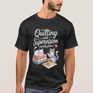 猫好きのためのキルティング 縫製 編み物 キルト Tシャツ