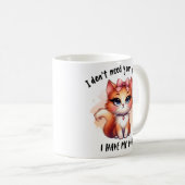 猫好きのためのギフト 態度はいらない 面白い  コーヒーマグカップ (正面右)