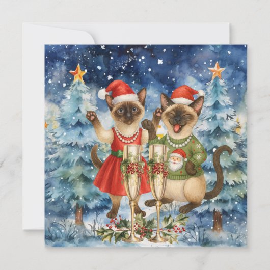 猫好きのためのクリスマスカード シーズンカード (正面)