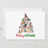 猫好きのためのクリスマスカード 猫のクリスマスツリー シーズンカード (正面)