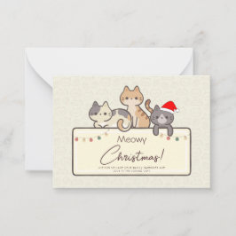 猫好きのためのクリスマスギフト ノートカード