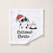 猫好きのためのクリスマスコーヒー バスタオルセット (ウォッシュタオル)