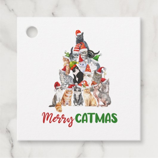 猫好きのためのクリスマスツリーギフト フェイバータグ (正面)
