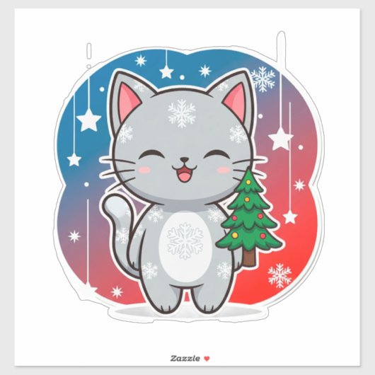 🐱 猫好きのためのクリスマス・ウィンター・デコレーション ❄️ シール (シート)