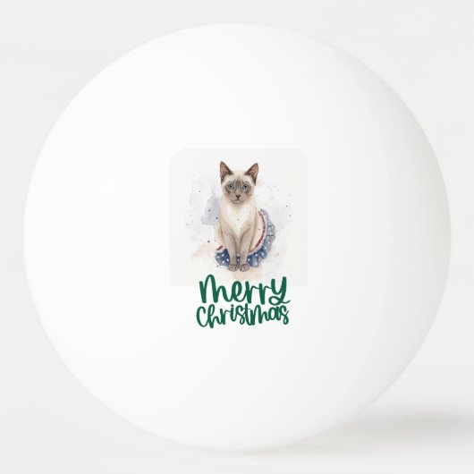 猫好きのためのクリスマス 卓球ボール (正面)