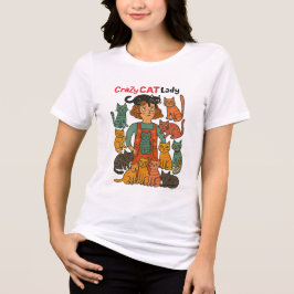 猫好きのためのクレイジーキャットレディーTシャツ - デザインTee トライブレンドＴシャツ