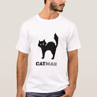 猫好きのためのクールなネコTシャツ - CatMan Tシャツ