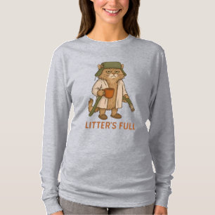 猫好きのためのコーヒー満載Tシャツ、猫マニア必見のカフェイン Tシャツ