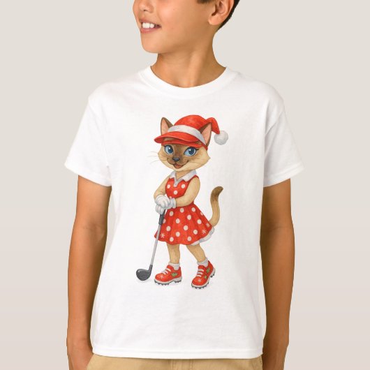 猫好きのためのゴルフクリスマスパーティー Tシャツ (正面)