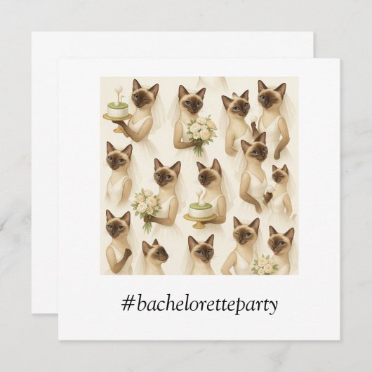 猫好きのためのゴルフ・バチェロレッテパーティー セーブザデート (正面/裏面)