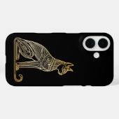 猫好きのためのゴールドキャットイラスト ラインアートスタイル Case-Mate iPhoneケース (裏面 (横))