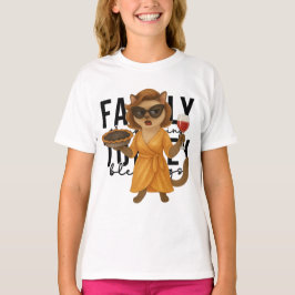 猫好きのためのサンクスギビングテーマ Tシャツ