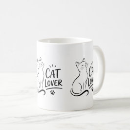 猫好きのためのシンプルな猫デザイン コーヒーマグカップ