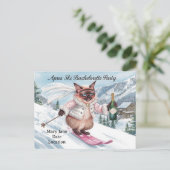 猫好きのためのスキー・バチェロレッテパーティー ポストカード (スタンド正面)