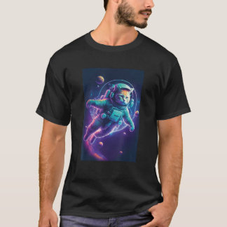 猫好きのためのスペースキャット宇宙飛行士キャッツロノート グラフィック Tシャツ