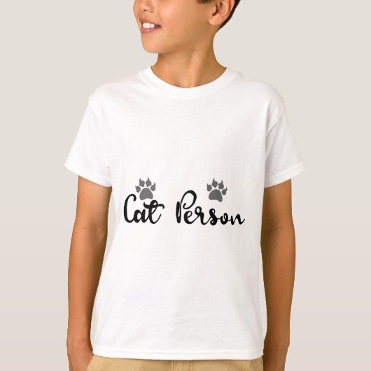 猫好きのためのタイポグラフィーアート Tシャツ (正面)