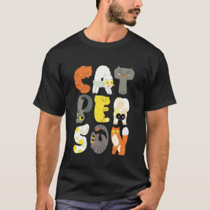 猫好きのためのタイポグラフィー 可愛い猫グッズ プレゼント Tシャツ