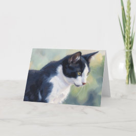 猫好きのためのタキシード猫アート カード