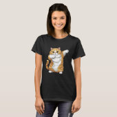 猫好きのためのダビング猫ダンス・ユーモアデザイン Tシャツ (正面フル)