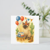 猫好きのためのテキサス誕生日テーマ シーズンカード (スタンド正面)
