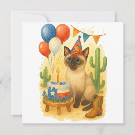 猫好きのためのテキサス誕生日テーマ シーズンカード