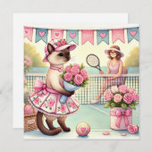 猫好きのためのテニスの母の日 シーズンカード (正面/裏面)