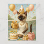 猫好きのためのテニス50歳誕生日 ポストカード (正面)