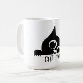 猫好きのためのデザイン コーヒーマグカップ (正面左)