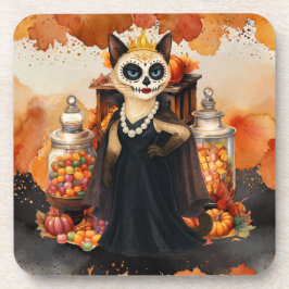 猫好きのためのハロウィン+お菓子テーマ コースター