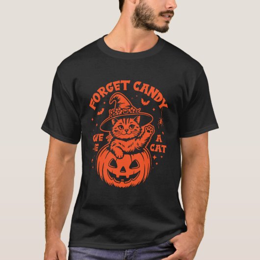 猫好きのためのハロウィン　可愛いP Tシャツ (正面)