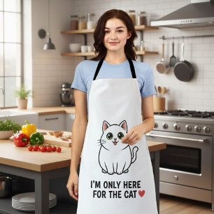 猫好きのためのバレンタインマウスパッド - 猫のためだけにここにいる エプロン