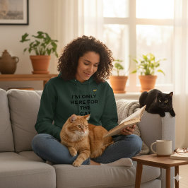 猫好きのためのパーカー | 「猫目当てで来ました」 パーカ
