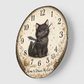 猫好きのためのヒゲの装飾壁掛け時計デザイン ラージ壁時計 (傾斜)