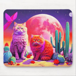 猫好きのためのプレゼントにピッタリの紫色の猫のマウスパッド マウスパッド